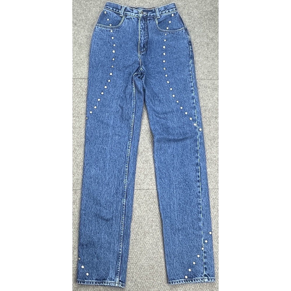 Lawman Western Vintage Rare Women's Stud & Bead Design Denim Jeans Size 5